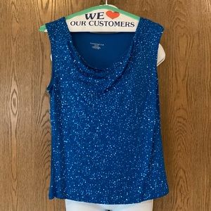 Gorgeous Blue Sleeveless Sparkly Top
